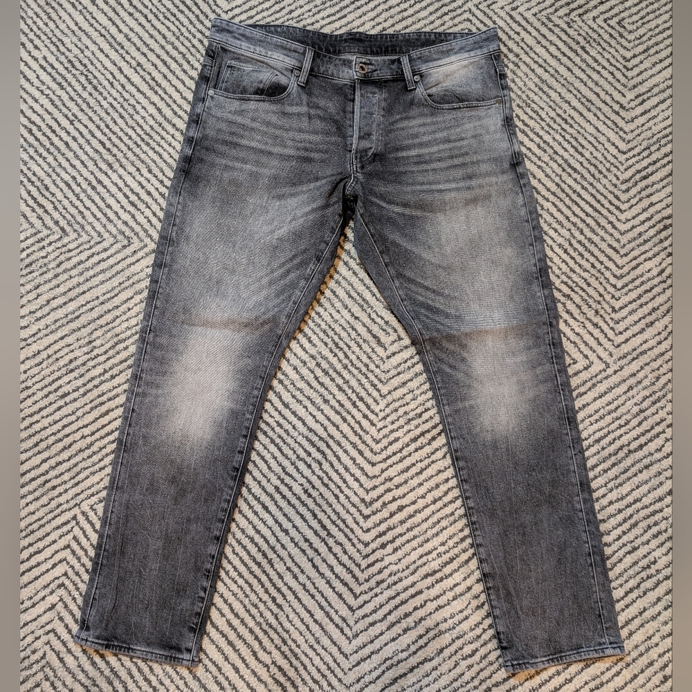 Men's G-Star Washed Gray Tapered Jeans 38x36